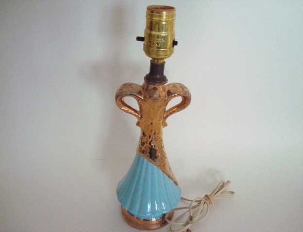 Vintage Sky Blue Gold Table Lamp