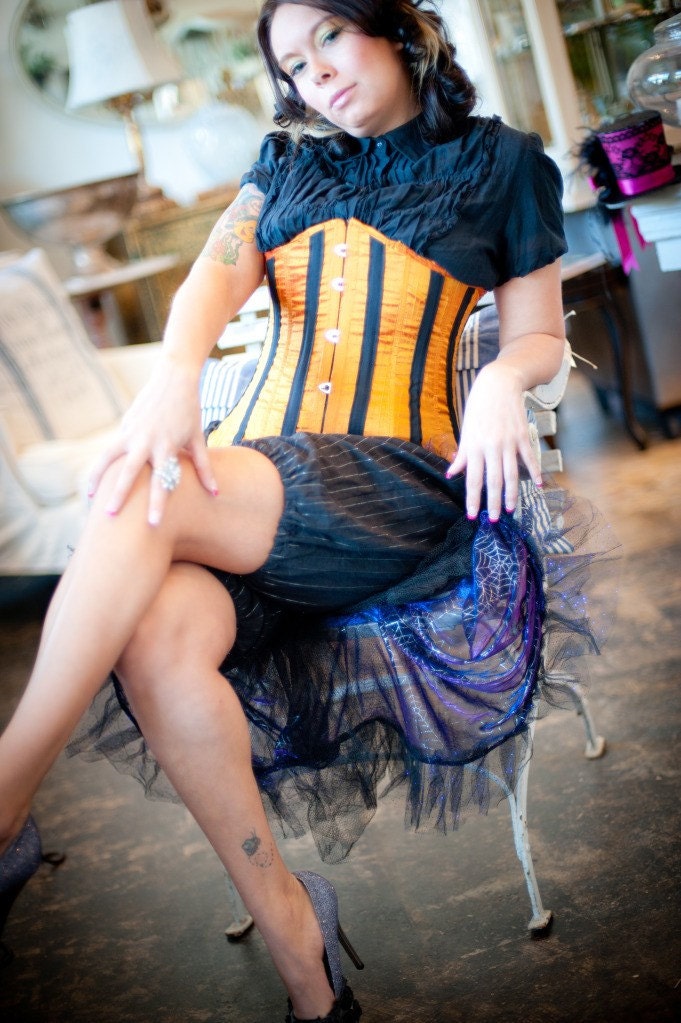 Steel Edwardian Corset Made With Your Choice Color Silk your size