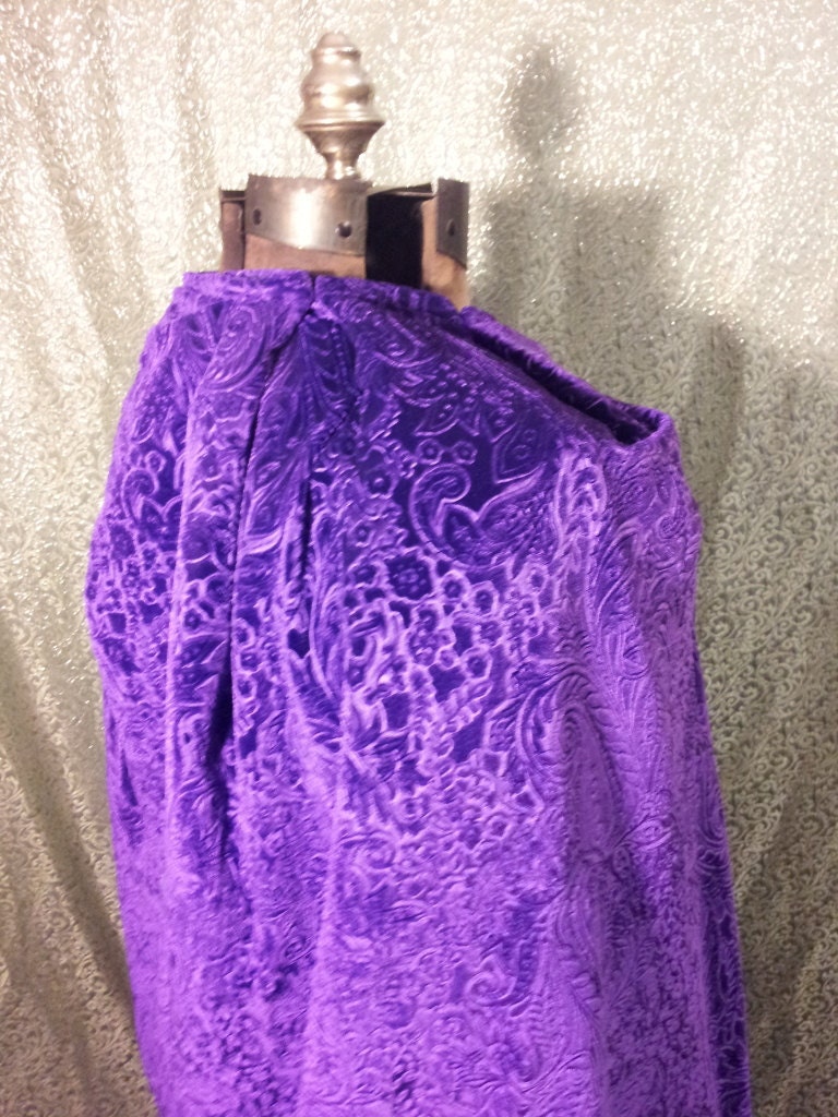 Purple Double Sided Velvet & Brocade Cape