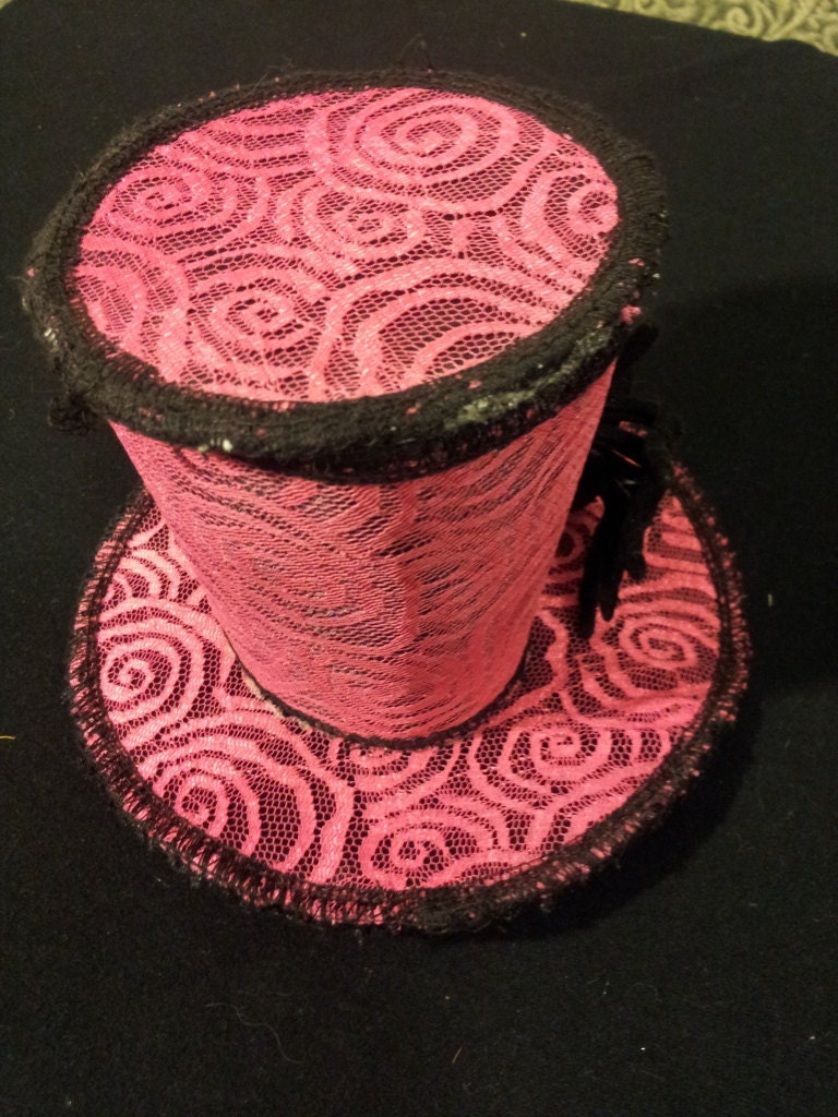 Pink Lace Black Tarantula Spider Mini Top Hat HALLOWEEN SALE 20% OFF