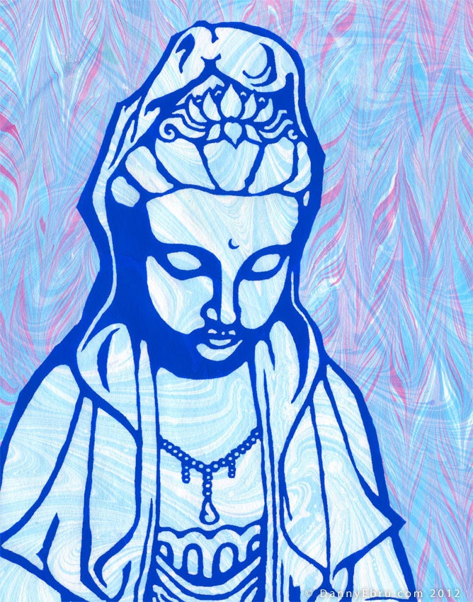 Guanyin Ebru 8"x10" giclee print