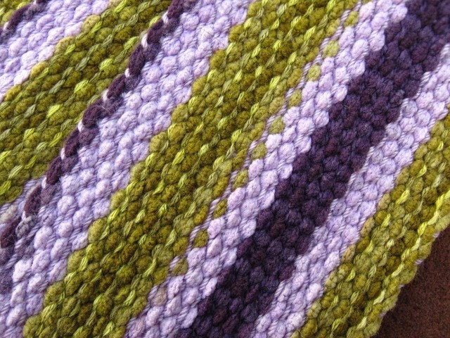 Summer Scarf Handwoven Purple and Green