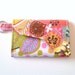Tri-fold Credit Card / Business Card Holder/ Keyfob made w/ Designer fabric Spa Floral in Coral