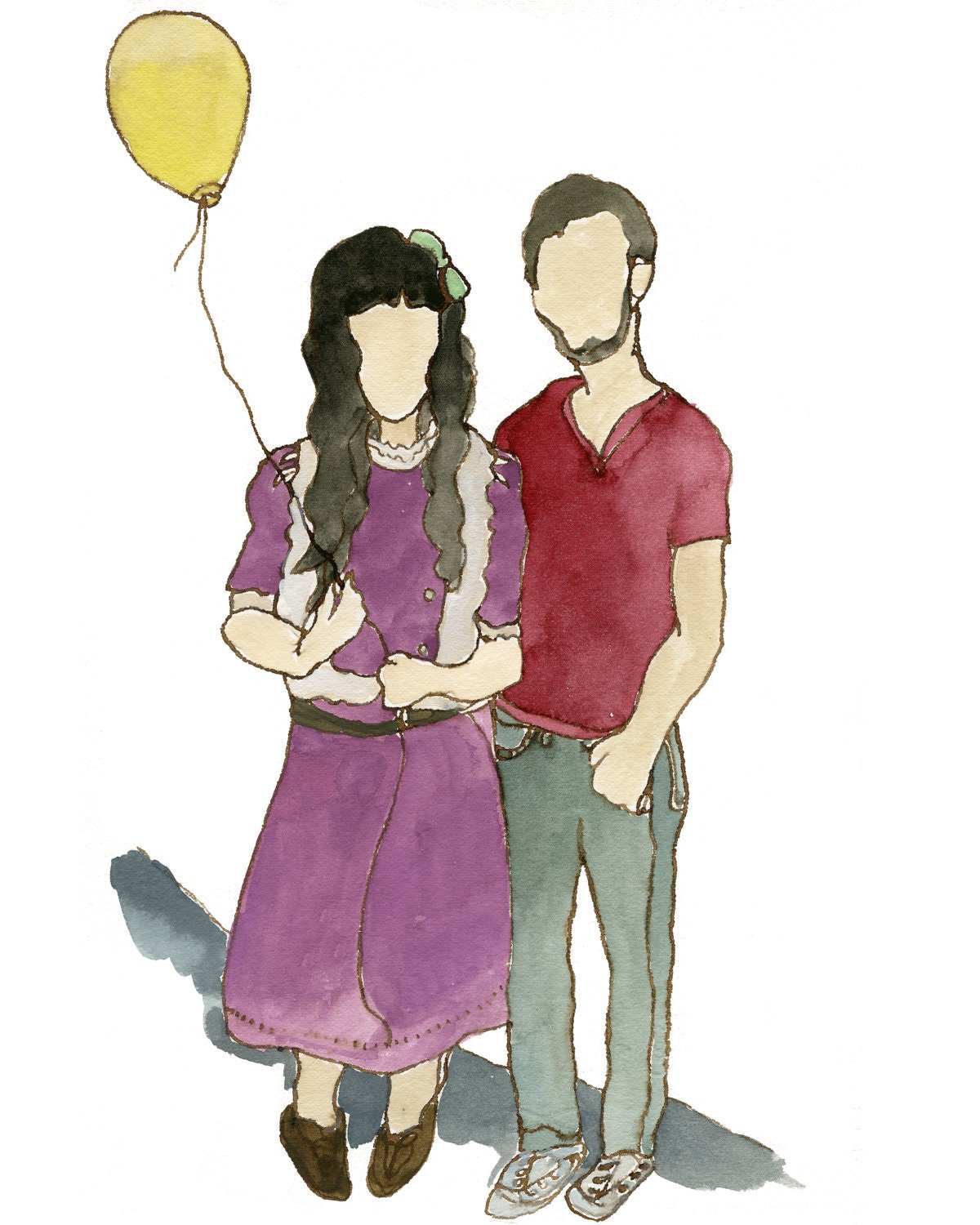 Original Personalized Portrait for up to 4 people