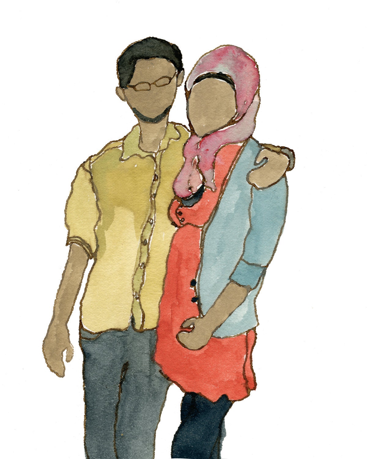 Original Personalized Portrait for up to 4 people