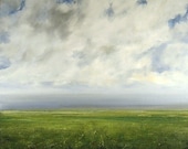 Landscape Painting CUSTOM Modern Abstract Sky Cloud FIeld by J Shears