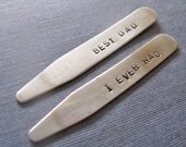 custom shirt collar stays - hand stamped stainless steel