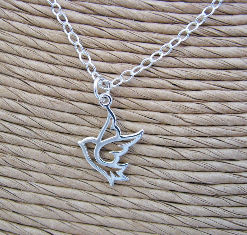 sterling silver bird necklace