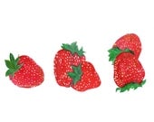 Summertime Strawberries: Watercolor Art Print