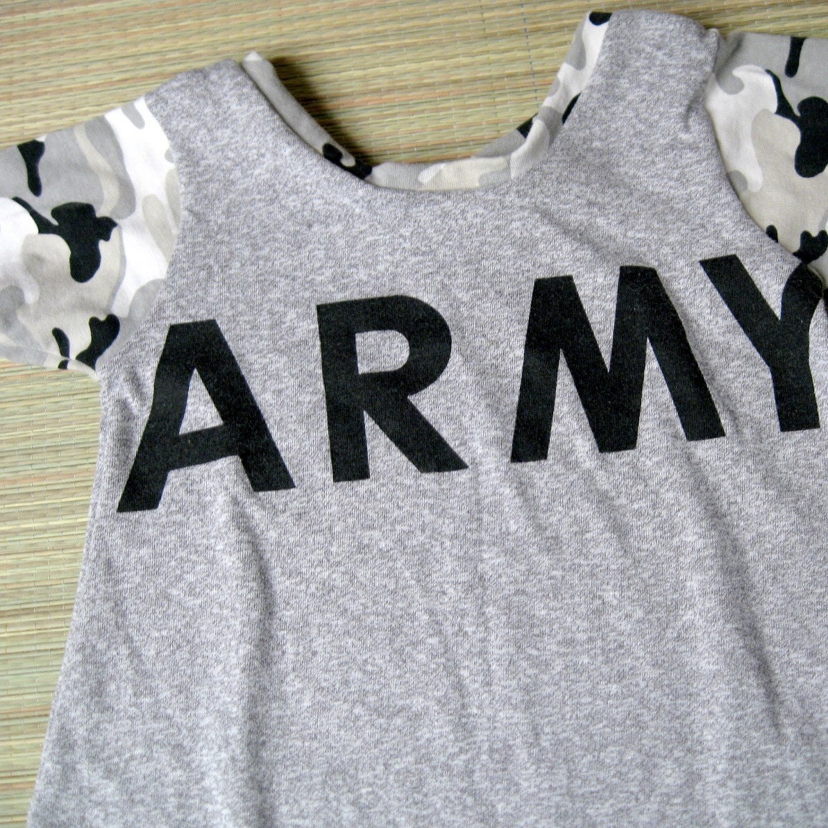 SALE - Recycled Tshirt Dress - 2T-3T - Army