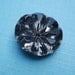 Vintage Black Diamond Gold Foiled Back Faceted Flower Shaped Glass Buttons 22mm (3 pieces)