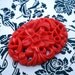 Vintage 40x30mm Dark Coral Plastic Oval Cabochon (1 piece)