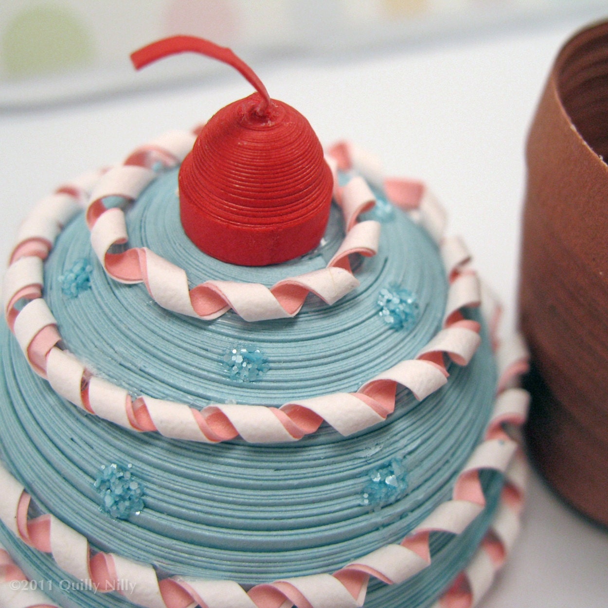 Paper Quilled Jewelry/Trinket Box, Cupcake, READY TO SHIP