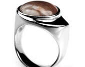 maple-limited edition sterling silver and lace agate ring