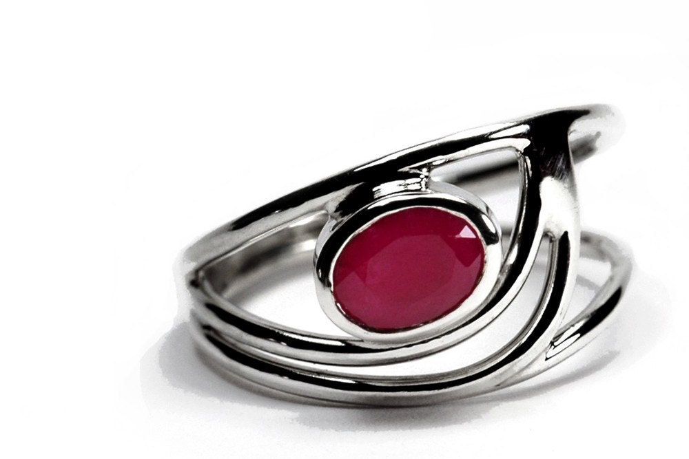 outlook- sterling silver and ruby ring