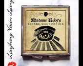 Magic Potion Compact Mirror - Potion Label Second Sight Compact - Pill Box - Wizard Witch Potion - Magic Spell - Witch Spell Mystical