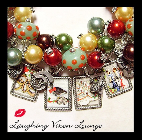 Christmas Jewelry - Holiday Jewelry - 12 Days Of Christmas Charm Bracelet - Christmas Bracelet - Holiday Bracelet - Twelve Days Of Christmas