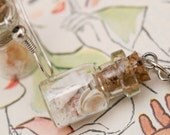 Tiny Florida Shell Seashell Collection in a Corked Glass Bottle Earrings Handmade by Roscata