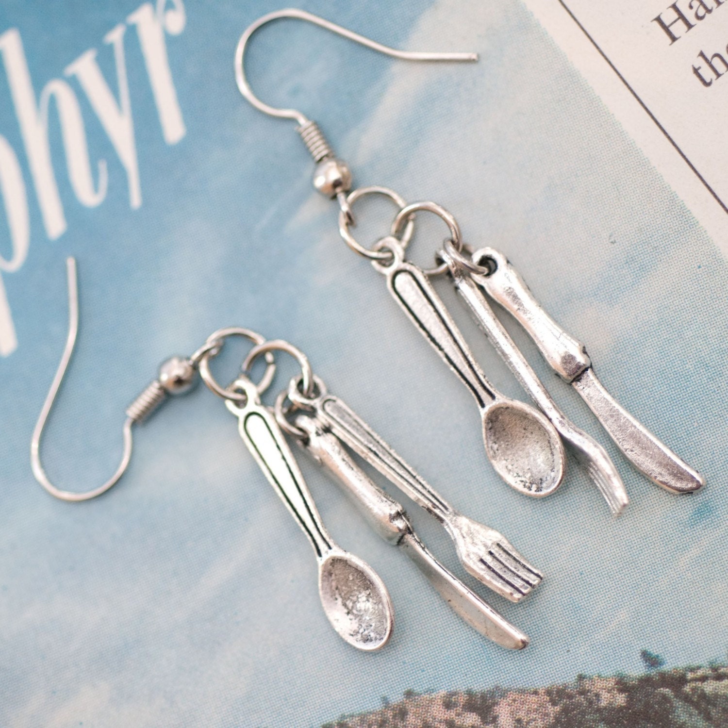 Earrings - Tiny Fork Spoon Knife Cutlery for Lovers of Tiny Things