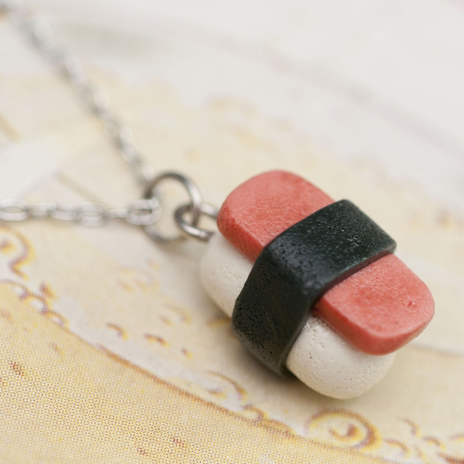 Necklace - SPAM Musubi Sushi Handmade by Roscata