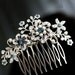 Wedding Hair Comb Blue Wedding Hair Accessories Something Blue Pearl Rhinestone Flowers   SABINE Choose your Blue