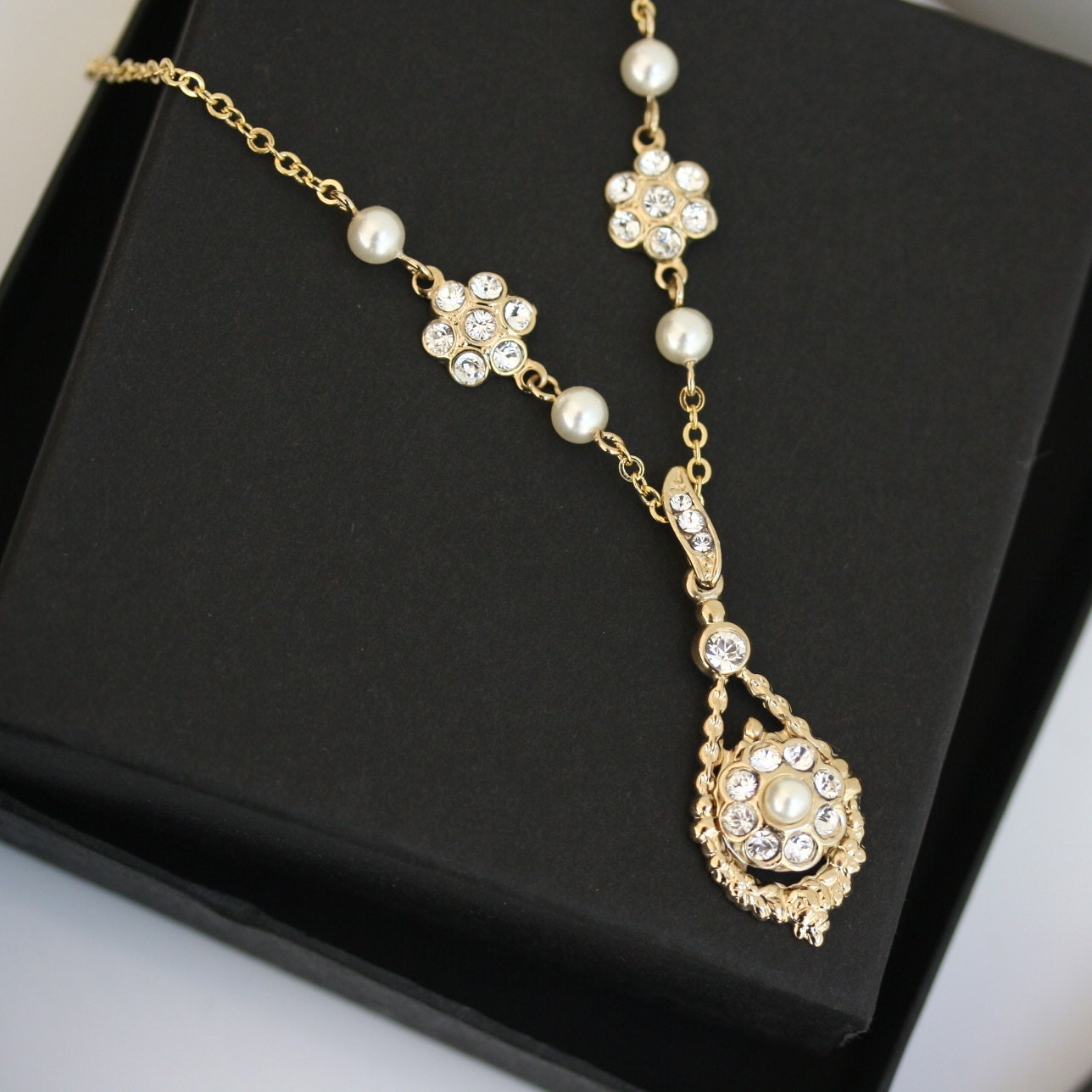 Gold wedding necklace, Wedding Jewelry, Gold Pendant Chain, fine wedding necklace, MAVIS