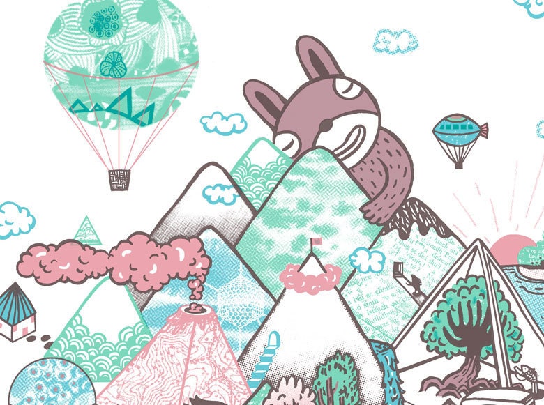 My imaginary lands-1- Original limited edition silk screen print