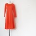 1970s Tangerine Dress Mod Dress