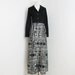 1970s Maxi Dress Shirt Dress Black and White Pattern Dress S M