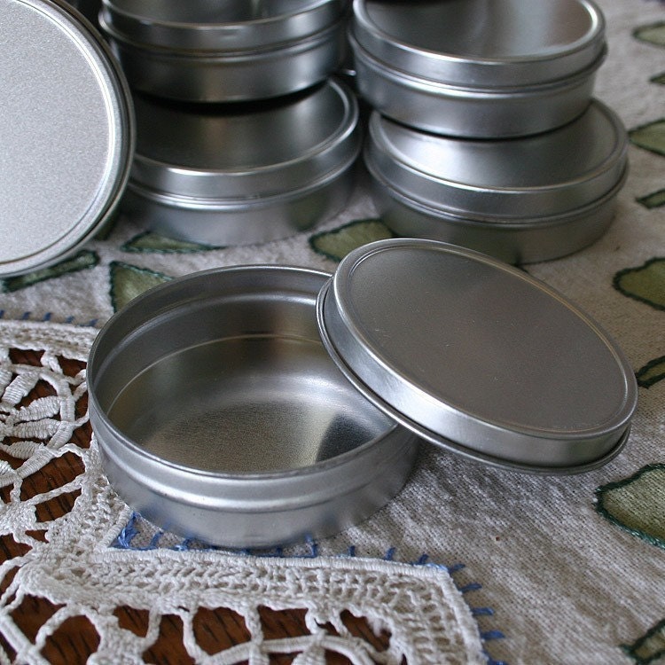 10 Blank Round Metal Tins 2 oz. Size Commercial Quality - Ready to Decorate - Perfect for Balms and Salves