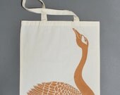 Organic Cotton Book Tote -  Copper Swan