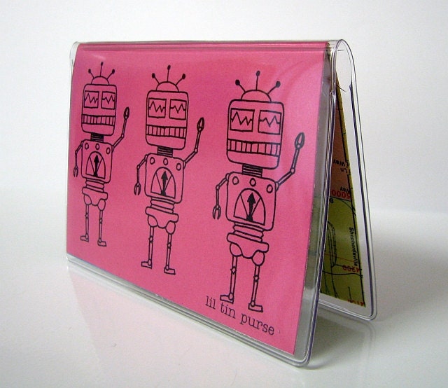 Robot credit debit I.D. or business card holder.  You PICK color card stock.  UNDER 10