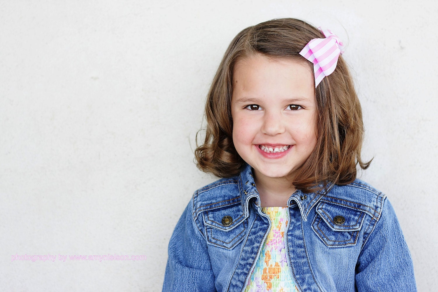 Pink with White Stripe. Summer Sweets Barbecue Bow.