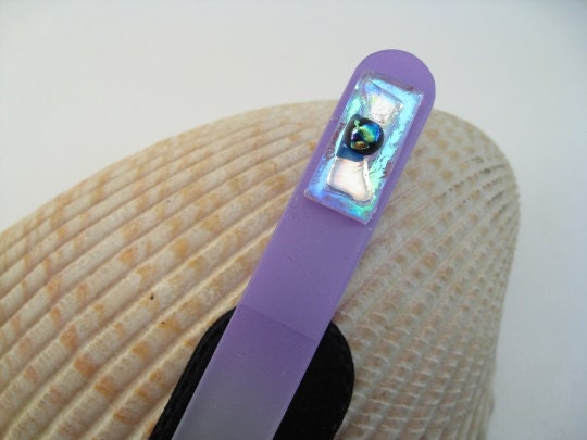 Dichroic Art Glass Nail Files - Lavendar