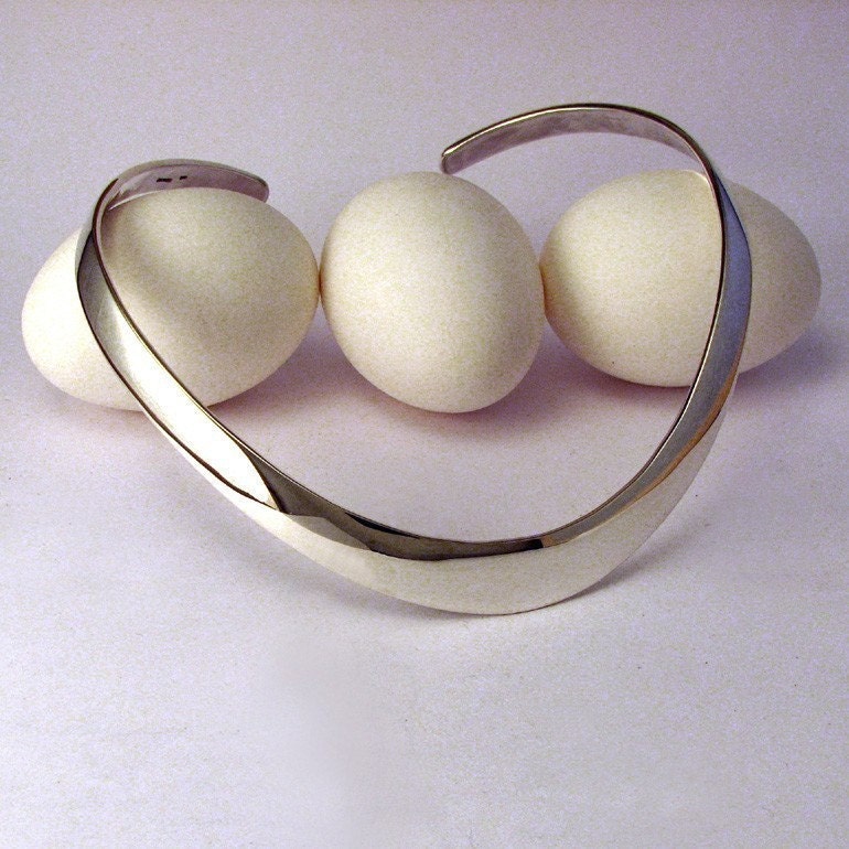 Sterling Silver Forged Collar Neckpiece