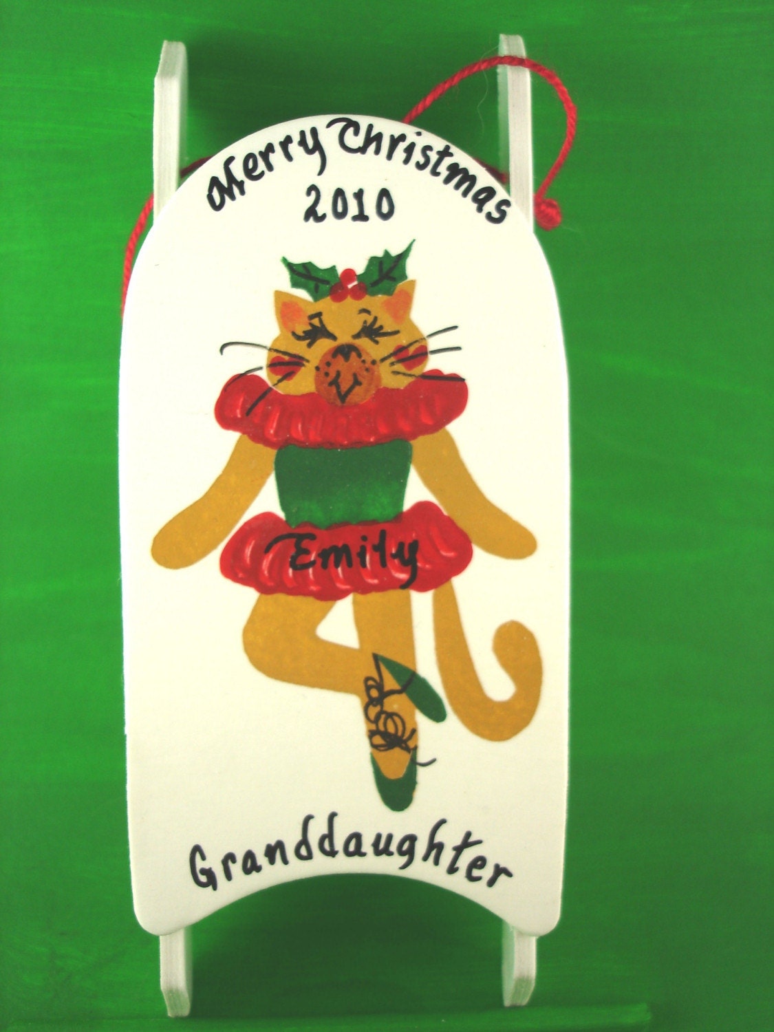 Personalized sled ornament