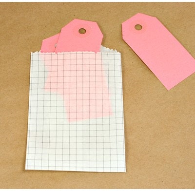 Blue Grid or Graph Paper little Bitty Bags - set of 20 - food safe - favors, treats, packaging