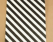 Black Striped bigger Bitty Bags - set of 20 - food safe - favors, treats, packaging