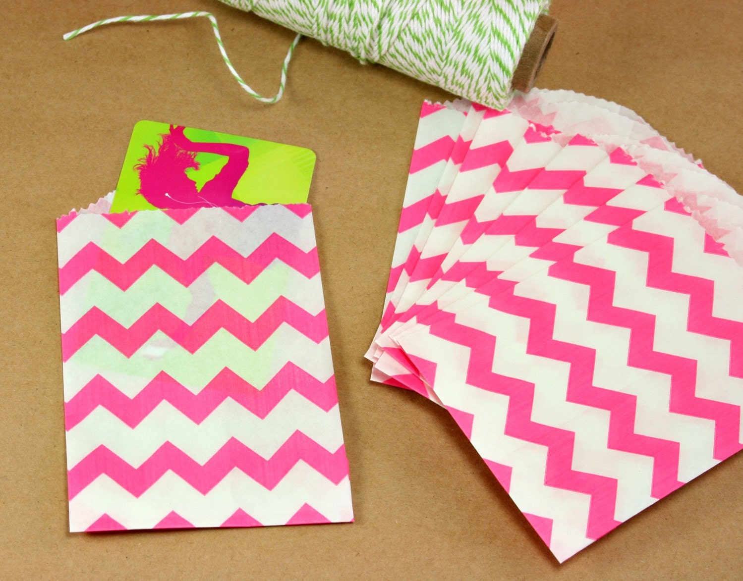 Black Chevron Striped little Bitty Bags - set of 20 - food safe - favors, treats, packaging
