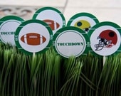 Football Superbowl Party Birthday Party Cupcake Toppers set of 12 by Belleza e Luce