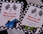 Race car Boys Valentine Cards Cars Lunchbox Notes set of 16 by Belleza e Luce Il_170x135