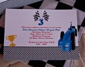 Race Car Birthday Party Invitation Printable by Belleza e Luce