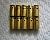 Bullet shell casing pendants, Lot of 10 Brass .40 caliber Bullet Shell Casings, Pre-drilled for your jewelry needs.....Lot 56
