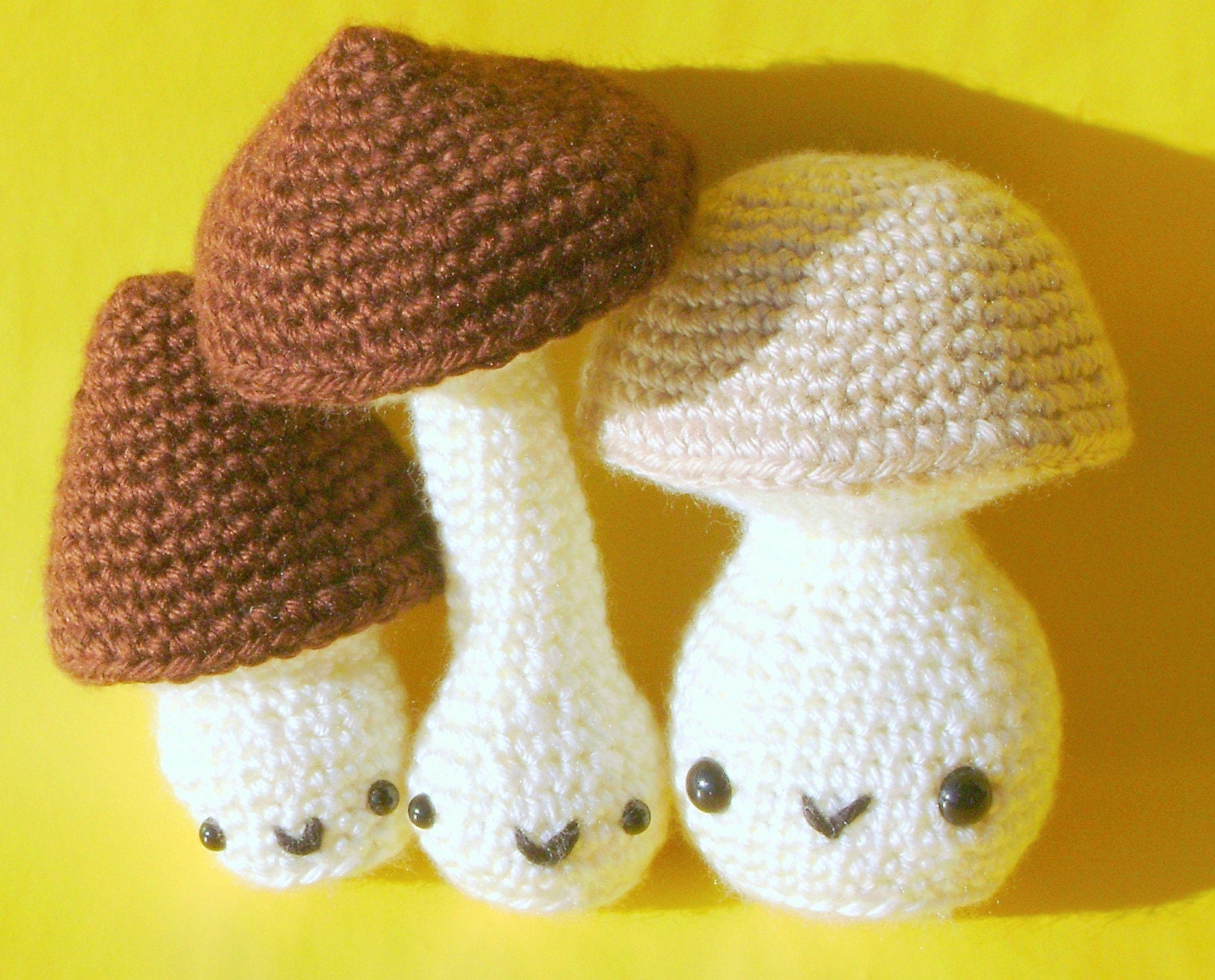 Mushroom Trio - Crochet Pattern PDF