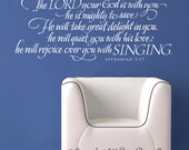 The Lord your God is with you 48x20...wall words vinyl art design home decor lettering graphic calligraphy old barn rescue company
