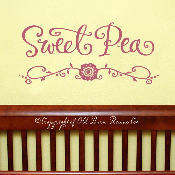 Vinyl Wall Decal - Sweet Pea