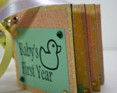 Album Baby First Year Duck Handmade Unisex Keepsake Predecorated Chipboard Mini Album