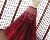 Petticoat Garnet Red Chiffon Floor Length Single Layer Size Medium Custom