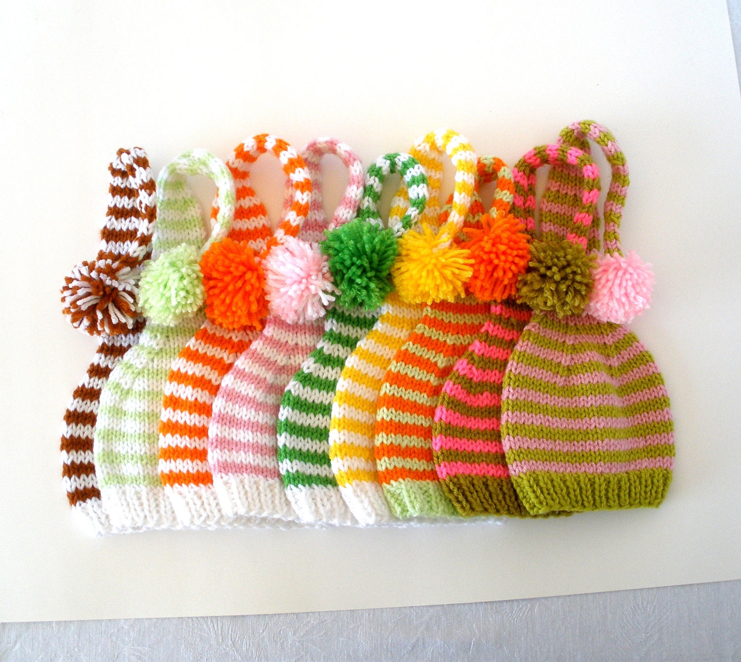 Munchkin Newborn Hat - Knitted baby hat, photo prop -Pick your color - Ready To Ship
