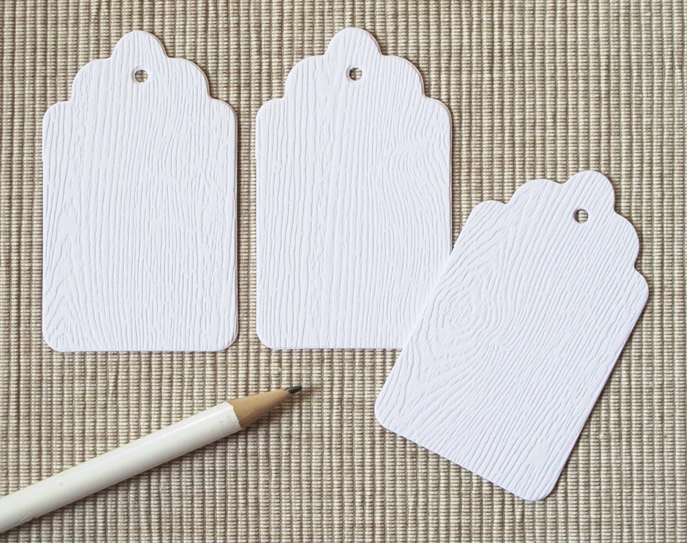 8 Gift Tags - White or Kraft Woodgrain - Set of 8